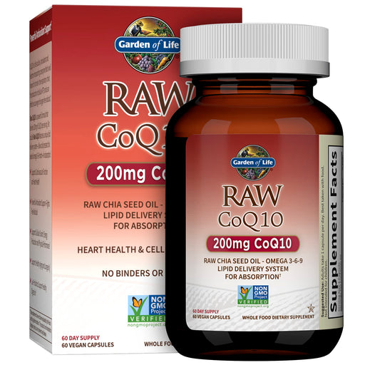 Garden of Life Raw CoQ10, 200mg - 60 vegan caps | High-Quality Digestion & Nausea | MySupplementShop.co.uk