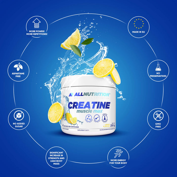 Creatine Muscle Max, Lemon - 250g - Creatine Supplements at MySupplementShop by Allnutrition