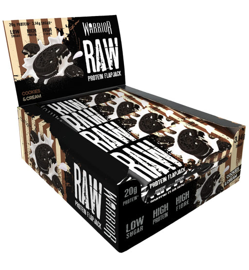 Warrior Raw Protein Flapjack 12x75g Cookies & Cream at MySupplementShop.co.uk