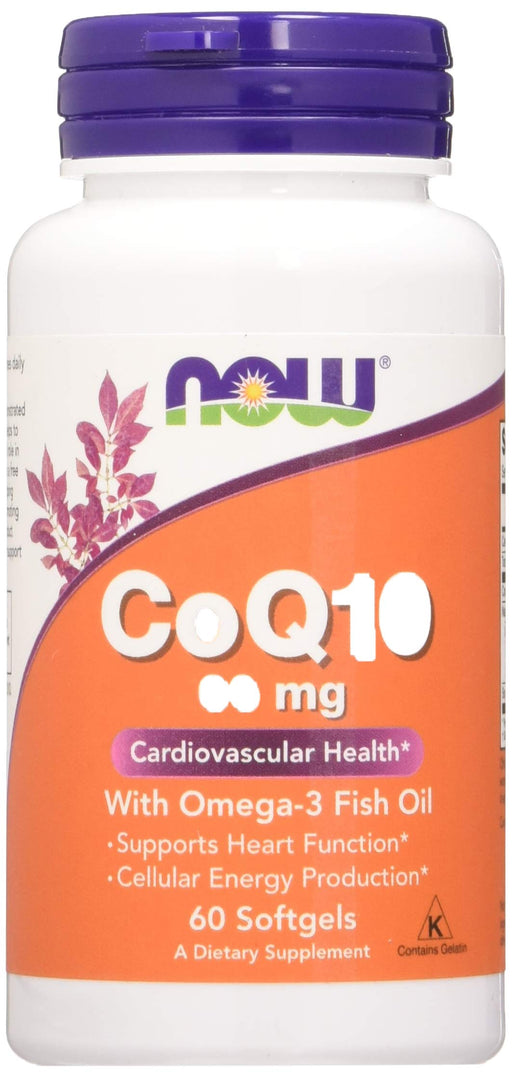 NOW Foods CoQ10 with Omega-3, 60mg with - 60 softgels | High-Quality Health and Wellbeing | MySupplementShop.co.uk
