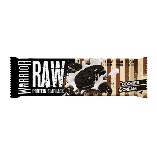 Warrior Raw Protein Flapjack 12x75g Cookies & Cream at MySupplementShop.co.uk