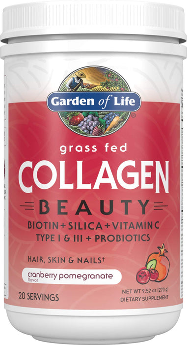 Garden of Life Grass Fed Collagen Beauty, Cranberry Pomegranate - 270g - Collagen at MySupplementShop by Garden of Life