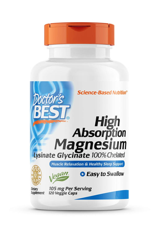 Doctor's Best High Absorption Magnesium, 105mg - 120 vcaps | High-Quality Sports Supplements | MySupplementShop.co.uk