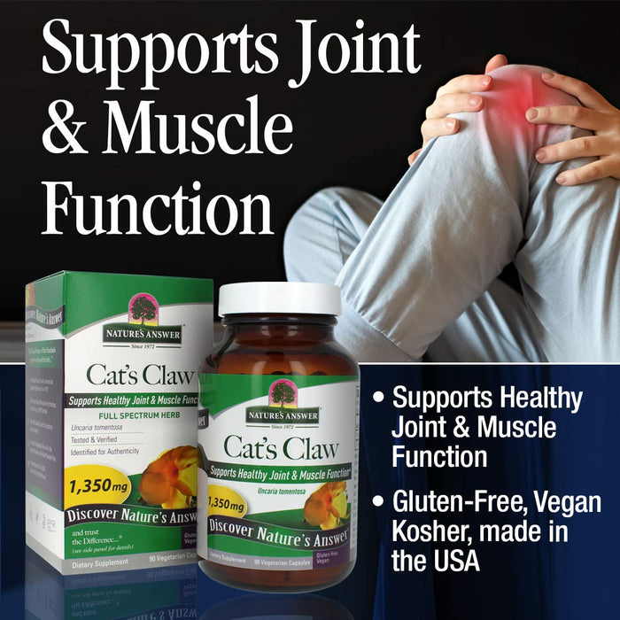 Nature's Answer Inc Cat's Claw Inner Bark, 90 Veggie Capsules: Immune and joint support, herbal supplement. | Premium Herbal Supplement at MYSUPPLEMENTSHOP