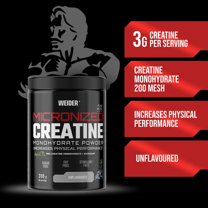 Weider Micronized Creatine, Unflavoured - 310g - Creatine at MySupplementShop by Weider