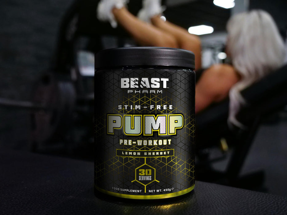 Beast Pharm STIM FREE PUMP Pre Workout 450g (Lemon Sherbet) - Pre Workout at MySupplementShop by Beast Pharm