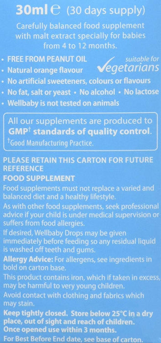 Vitabiotics Wellbaby Multi-Vitamin Drops - 30ml - Children at MySupplementShop by Vitabiotics