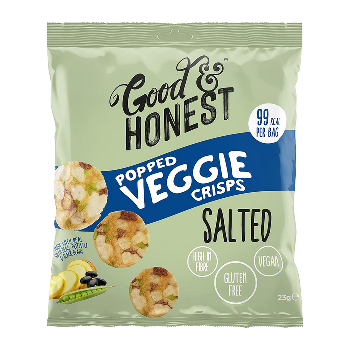 Good & Honest Popped Veggie Pea Crisps 24x23g Salted