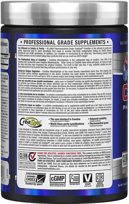 AllMax Nutrition Creatine Pharmaceutical Grade 400g 80 Servings - Creatine Powder at MySupplementShop by AllMax Nutrition