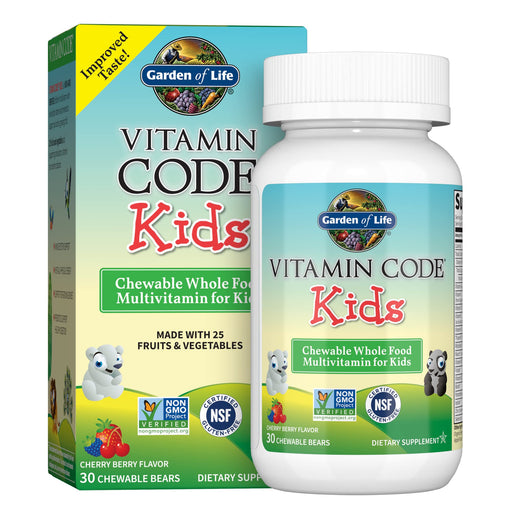 Garden of Life Vitamin Code Kids, Chewable Whole Food Multivitamin For Kids, Cherry Berry - 30 chewable bears - Health and Wellbeing at MySupplementShop by Garden of Life