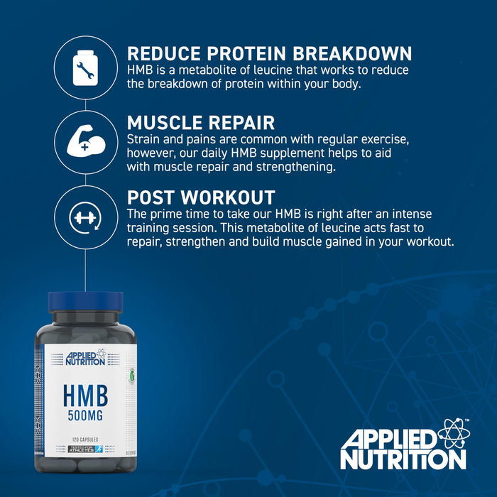 Applied Nutrition HMB, 500mg 120 caps - L-Leucine at MySupplementShop by Applied Nutrition