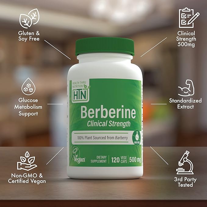 Health Thru Nutrition Berberine, 500mg - 120 vcaps - Sports Supplements at MySupplementShop by Health Thru Nutrition