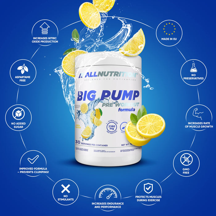 Allnutrition Big Pump Lemon 420g - Pre & Post Workout at MySupplementShop by Allnutrition