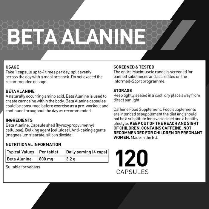 Maxi Nutrition Beta Alanine 120Caps 
