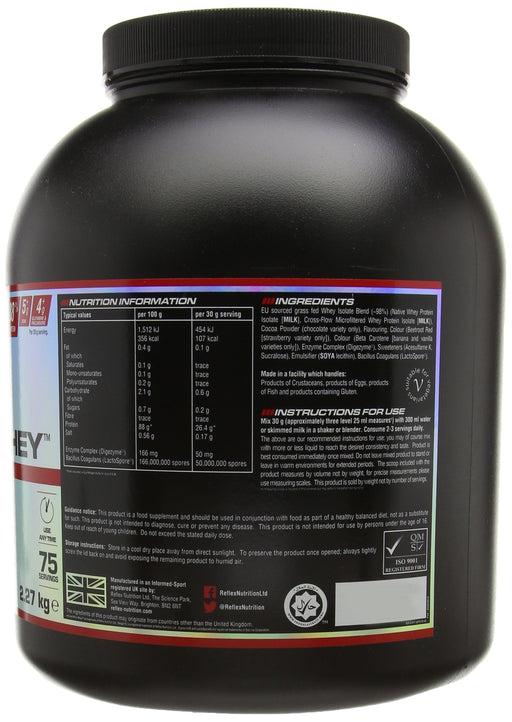 Reflex Nutrition Micro Whey 2.27kg Vanilla - Sports Nutrition at MySupplementShop by Reflex Nutrition