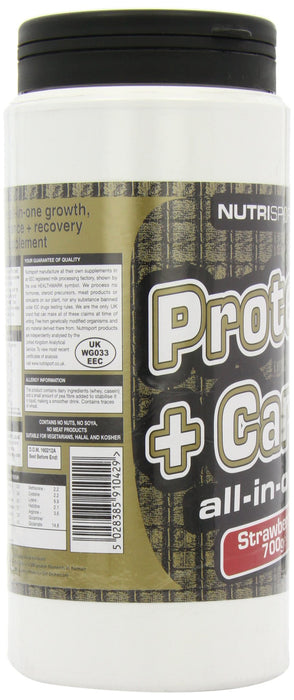 NutriSport Protein & Complex Carbs 700g Strawberry Best Value Protein Supplement Powder at MYSUPPLEMENTSHOP.co.uk
