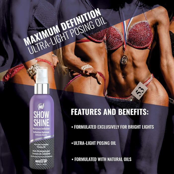 Pro Tan Show Shine, Maximum Definition Ultra Light Competition Posing Oil Spray 118ml - Accessories at MySupplementShop by Pro Tan