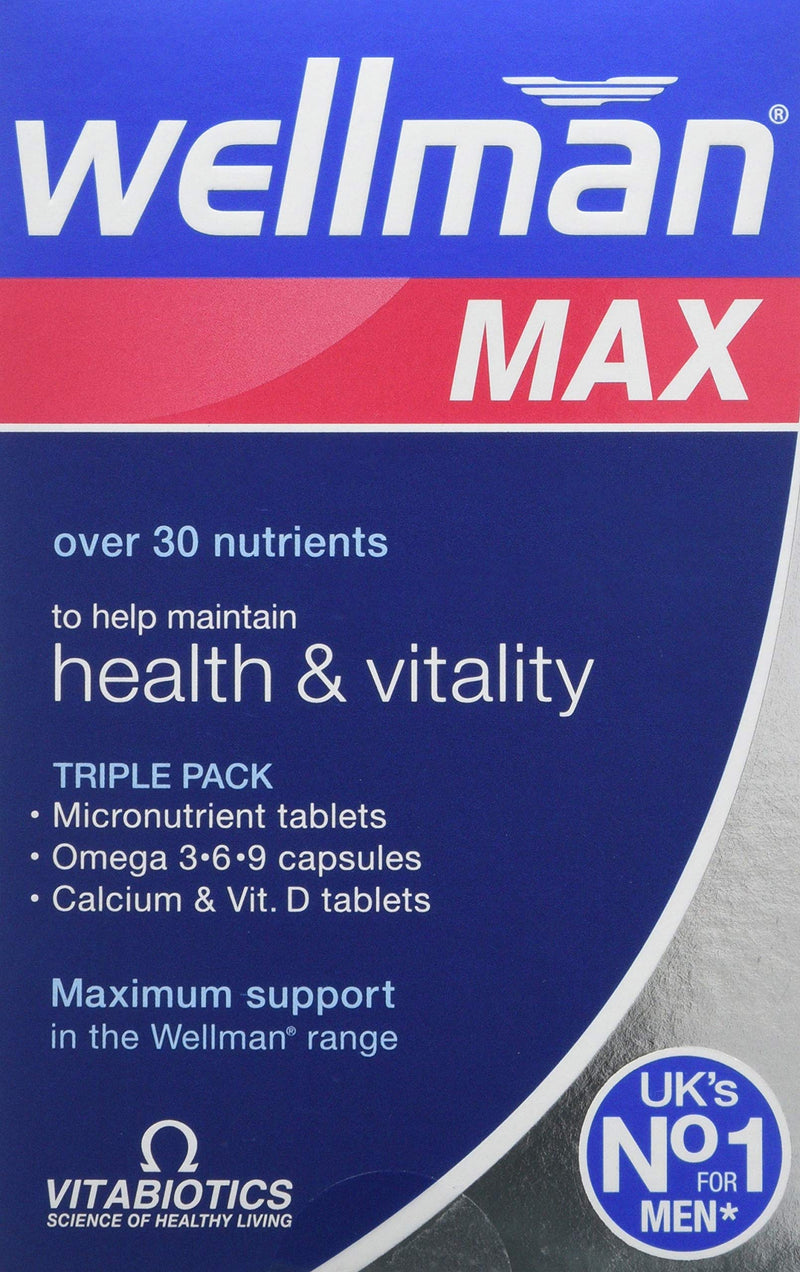 Vitabiotics Wellman Max Omega 3-6-9 & Calcium & Vitamin D 84 Tablets - Men at MySupplementShop by Vitabiotics