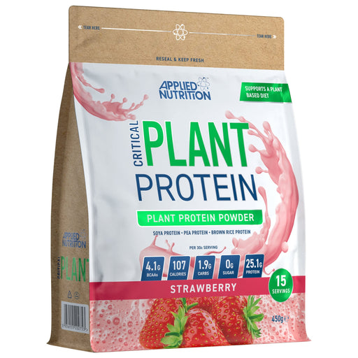 Applied Nutrition Critical Plant Protein Strawberry 450g: Deliciously Fit | Premium Protein Supplement Powder at MYSUPPLEMENTSHOP