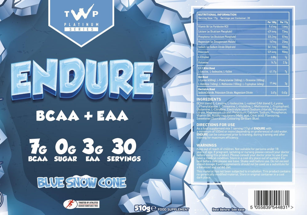 TWP Endure BCAA & EAA 510g - BCAAs at MySupplementShop by TWP