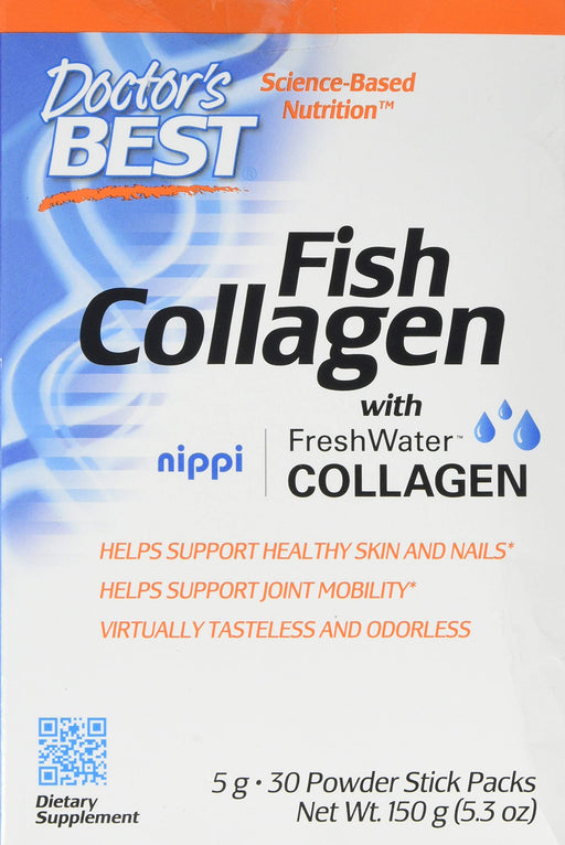 Doctor's Best Fish Collagen with Naticol Fish Collagen - 30 stick packs | High-Quality Collagen | MySupplementShop.co.uk