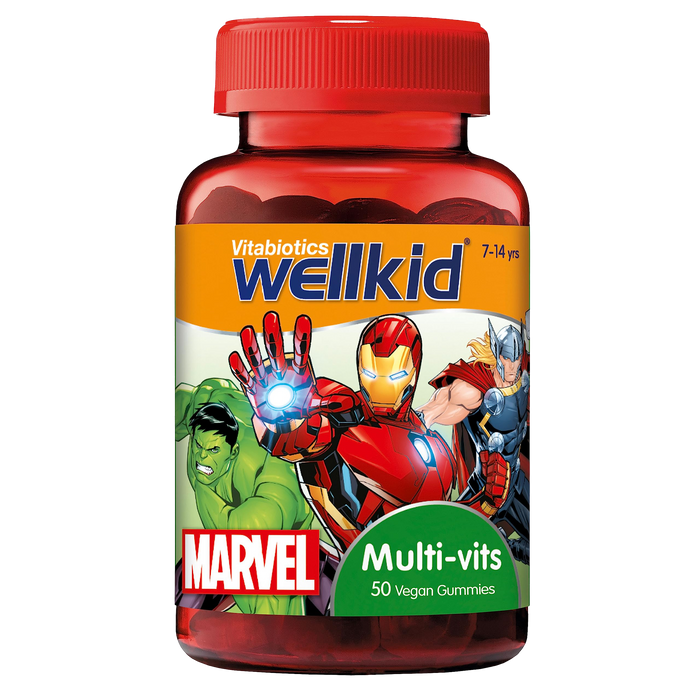 Vitabiotics WellKid Multi-Vitamins Vegan Soft Jellies 7-14 Yrs Marvel Pack x 50