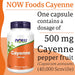 NOW Foods Cayenne 500mg 250 Veg Capsules - Health and Wellbeing at MySupplementShop by NOW Foods