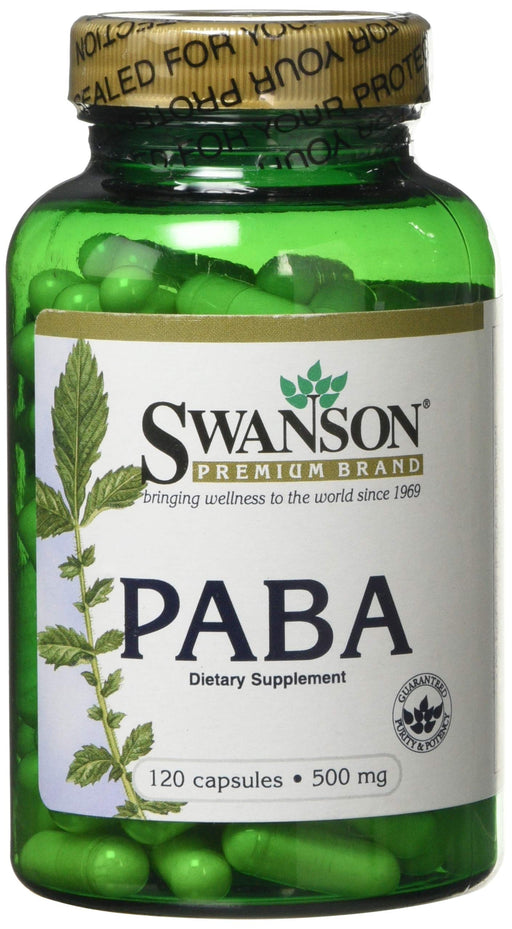 Swanson PABA, 500mg - 120 caps - Health and Wellbeing at MySupplementShop by Swanson