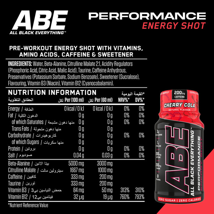 Applied Nutrition ABE (All Black Everything) Shots 12x60ml