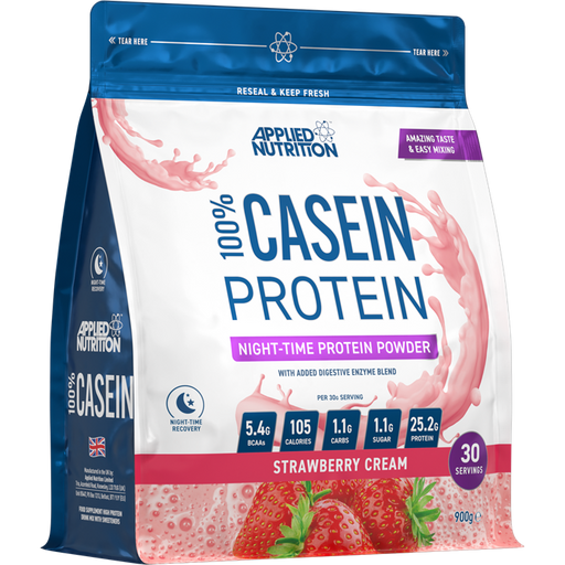 Applied Nutrition Casein 900g - Strawberry & Cream - Casein Proteins at MySupplementShop by Applied Nutrition