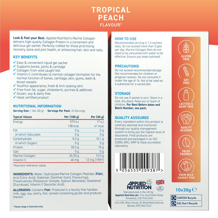 Applied Nutrition Liquid Marine Collagen 10 x 30g