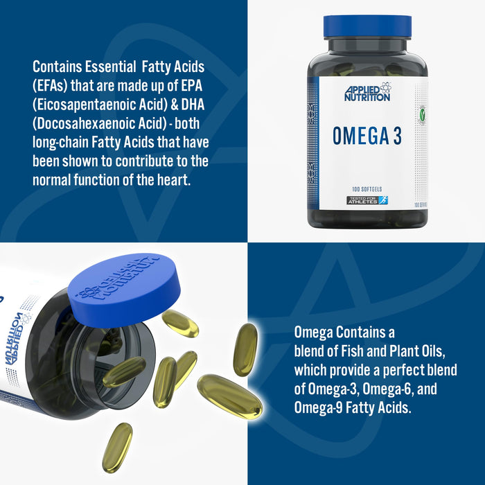 Applied Nutrition Omega 3 Essential Fatty Acids 100 Softgels