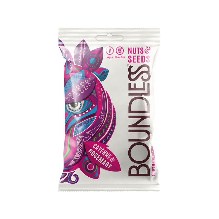 Boundless Activated Snacking Nuts & Seeds 12x30g Cayenne & Rosemary | Premium Healthy Snacks at MySupplementShop.co.uk