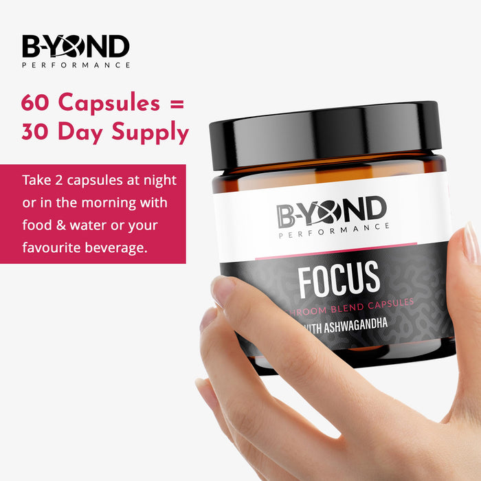 BYOND PERFORMANCE Focus Mushroom Capsules 60 Caps