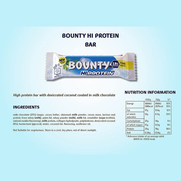 Bounty Hi Protein Bar 12 x 52g