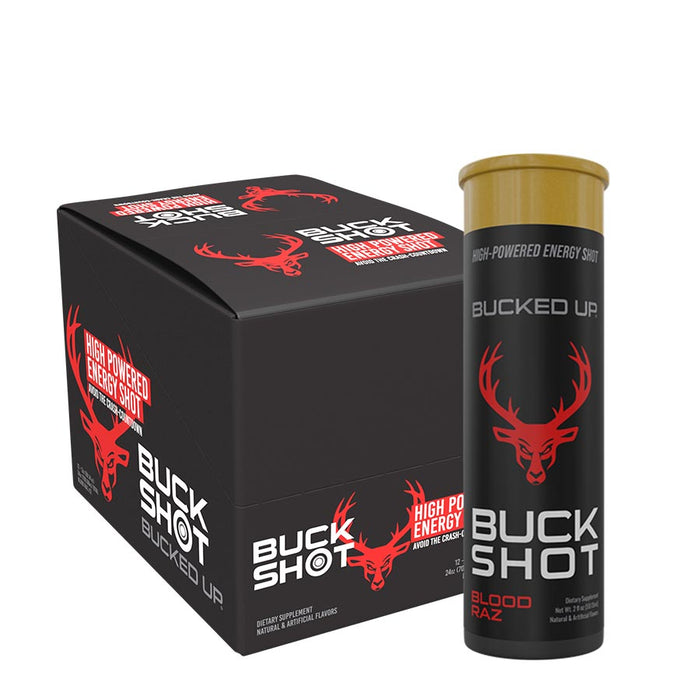 Bucked Up Buck Shot 12x59ml - Blood Raz - Pre Workout at MySupplementShop by Bucked Up