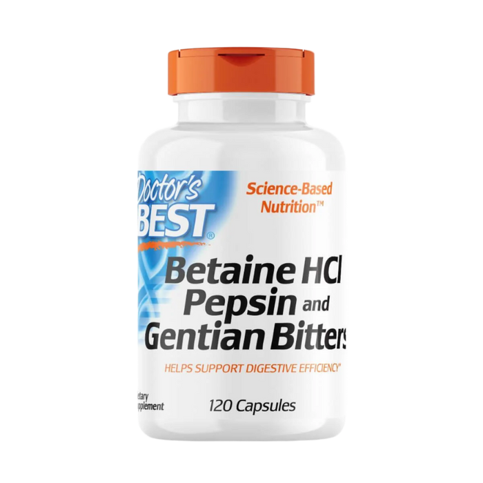 Doctor's Best Betaine HCL, Pepsin and Gentian Bitters 120 Capsules