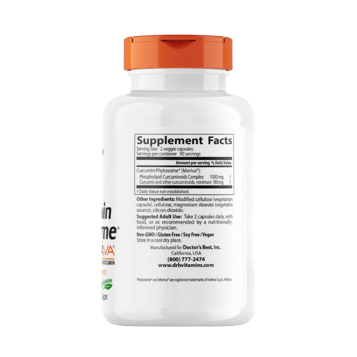 Doctor's Best Curcumin Phytosome with Meriva 500mg 180 Veggie Capsules