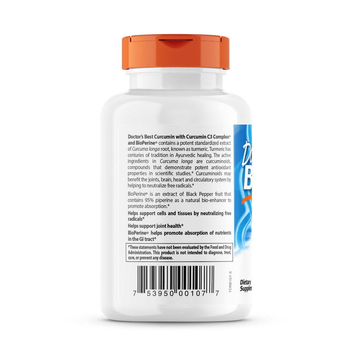 Doctor's Best High Absorption Curcumin 500 mg 120 Capsules - Health and Wellbeing at MySupplementShop by Doctor's Best