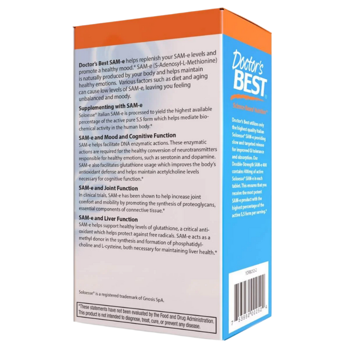 Doctor's Best SAM-e 400 mg 60 Enteric Coated Tablets