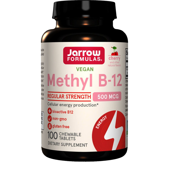 Jarrow Formulas Vitamin Methyl B-12 500mcg 100 Cherry Chewable Tablets