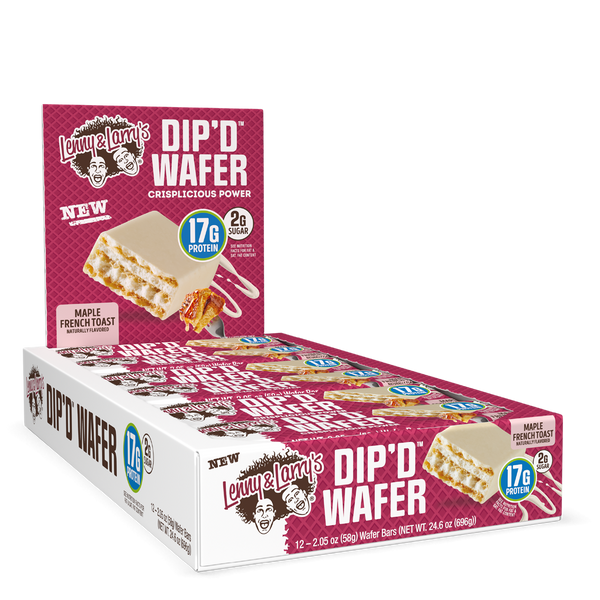 Lenny & Larry's Dip'd Wafer 12x58g - Maple French Toast - Protein Wafer at MySupplementShop by Lenny & Larry's