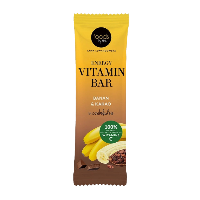 Levann Energy Vitamin Bar, Banana & Cocoa with Chocolate Coating - 15 x 35g