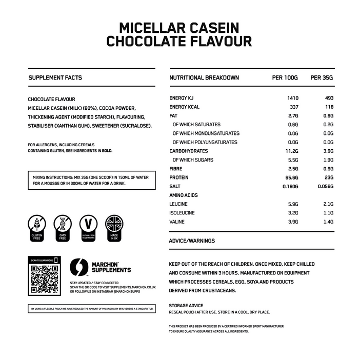 MARCHON Micellar Casein 1kg - Casein Protein at MySupplementShop by MARCHON