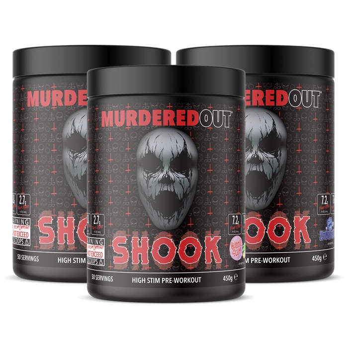 Murdered Out Shook High Stim Pre Workout 450g at mysupplementshop