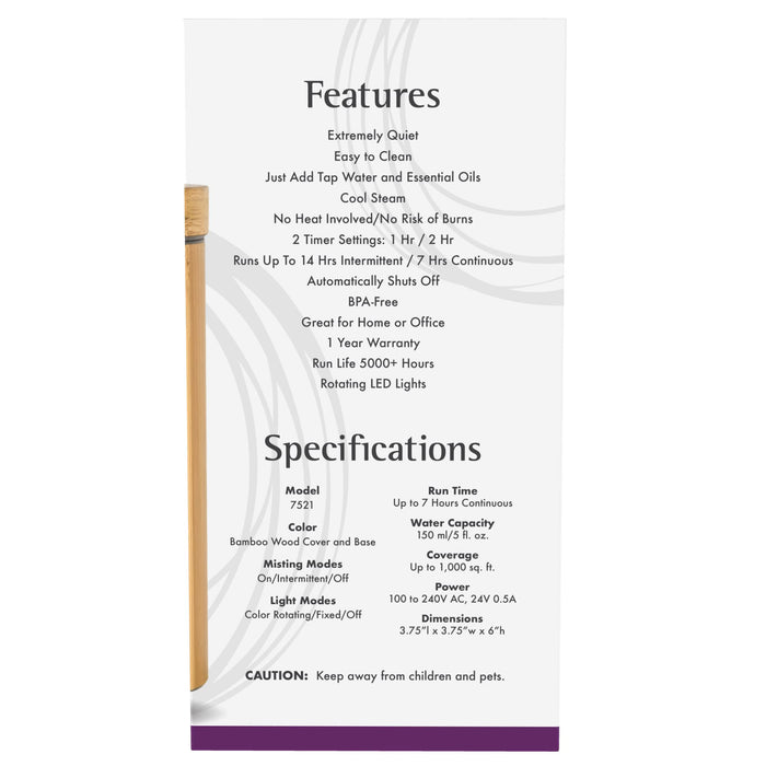 NOW Foods ULTRASONIC REAL BAMBOO DIFFUSER