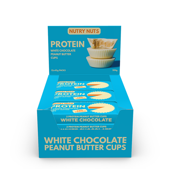 Nutry Nuts Peanut Butter Cups 12x42g White Chocolate