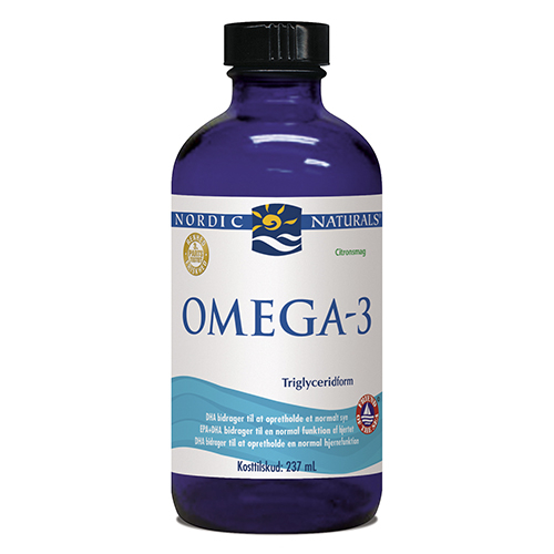 Nordic Naturals (Danish Label) Omega-3 Fiskeolie, 1560mg Lemon - 237ml