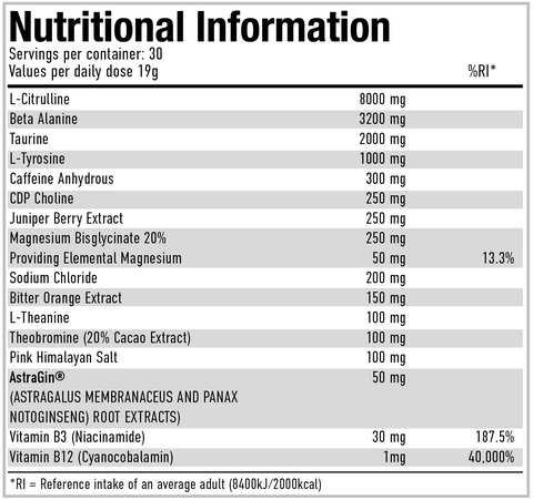 Per4m Pre Workout Stim 570g | 30 Servings