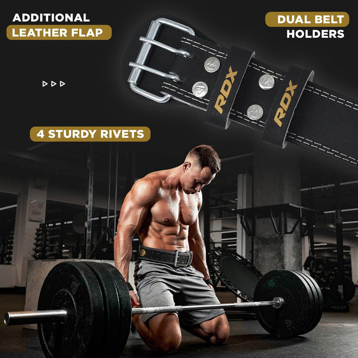 RDX Belt 4" Leather Black/Gold